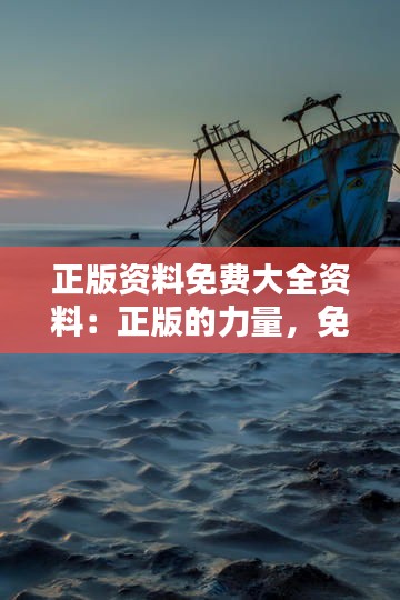 正版资料免费大全资料：正版的力量，免费的桥梁，知识的海洋