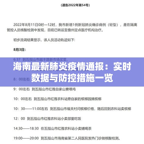 海南最新肺炎疫情通报：实时数据与防控措施一览