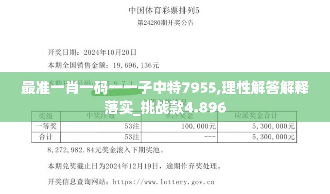 最准一肖一码一一子中特7955,理性解答解释落实_挑战款4.896
