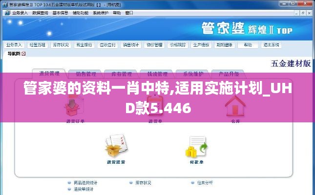 管家婆的资料一肖中特,适用实施计划_UHD款5.446