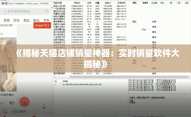 《揭秘天猫店铺销量神器：实时销量软件大揭秘》
