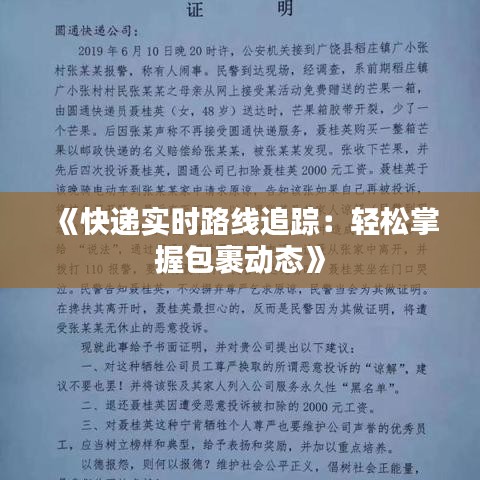 《快递实时路线追踪：轻松掌握包裹动态》