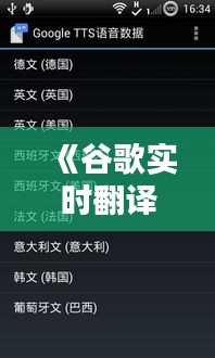《谷歌实时翻译：跨越语言障碍的神奇工具》