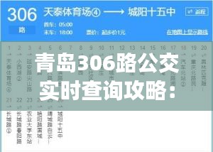 青岛306路公交实时查询攻略：轻松掌握出行信息
