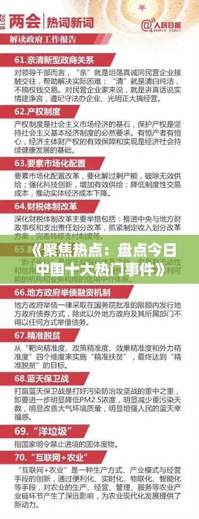 《聚焦热点：盘点今日中国十大热门事件》