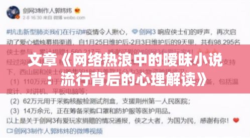 文章《网络热浪中的暧昧小说：流行背后的心理解读》