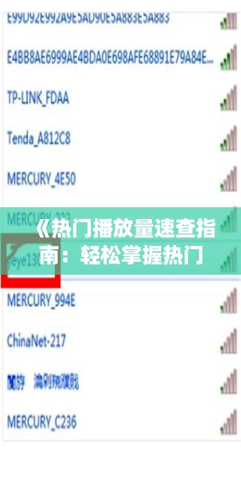 《热门播放量速查指南：轻松掌握热门视频流量密码》