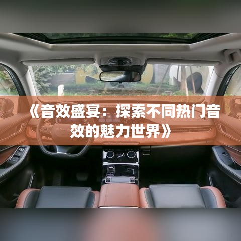 《音效盛宴：探索不同热门音效的魅力世界》