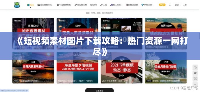《短视频素材图片下载攻略：热门资源一网打尽》