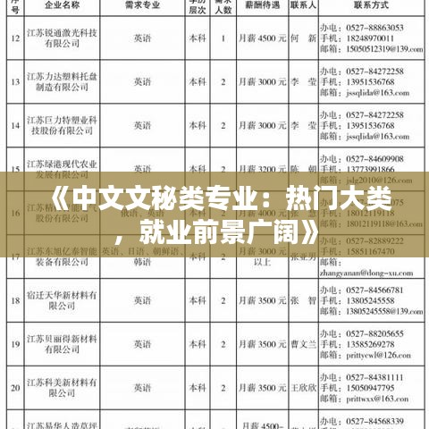《中文文秘类专业：热门大类，就业前景广阔》