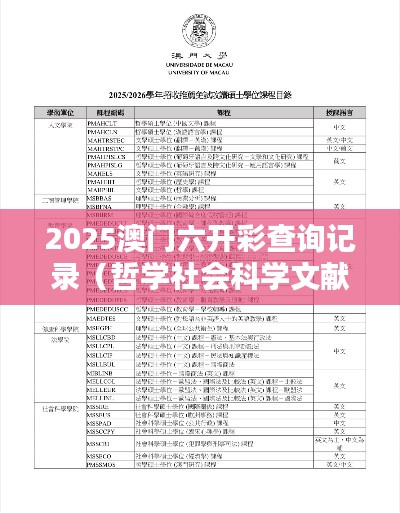2025澳门六开彩查询记录（哲学社会科学文献中心）