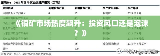 《铜矿市场热度飙升：投资风口还是泡沫？》
