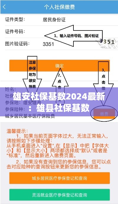 雄安社保基数2024最新：雄县社保基数 