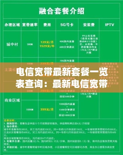 电信宽带最新套餐一览表查询：最新电信宽带套餐价格表 