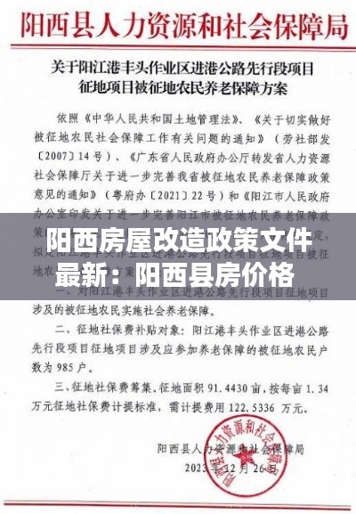 阳西房屋改造政策文件最新：阳西县房价格 