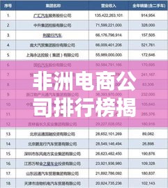 非洲电商公司排行榜揭晓，行业影响力揭秘！