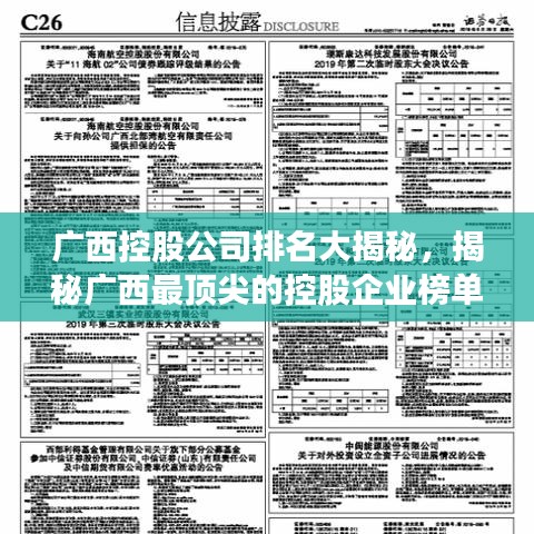 广西控股公司排名大揭秘，揭秘广西最顶尖的控股企业榜单！