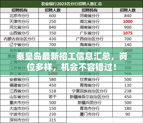 秦皇岛最新招工信息汇总，岗位多样，机会不容错过！