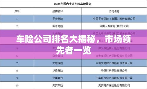车险公司排名大揭秘，市场领先者一览