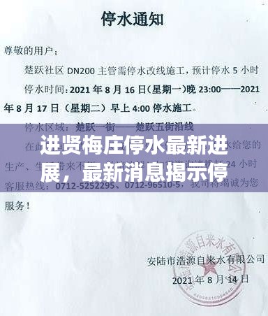 进贤梅庄停水最新进展，最新消息揭示停水情况及应对措施