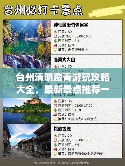 台州清明踏青游玩攻略大全，最新景点推荐一网打尽！
