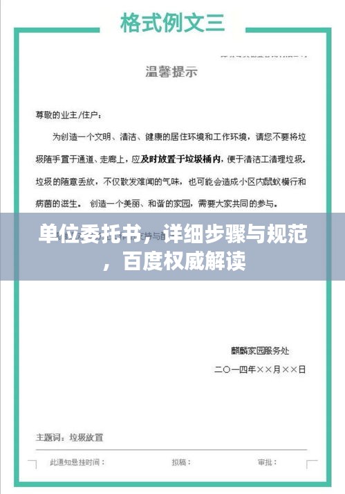 单位委托书，详细步骤与规范，百度权威解读