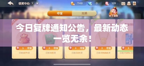 今日复牌通知公告，最新动态一览无余！