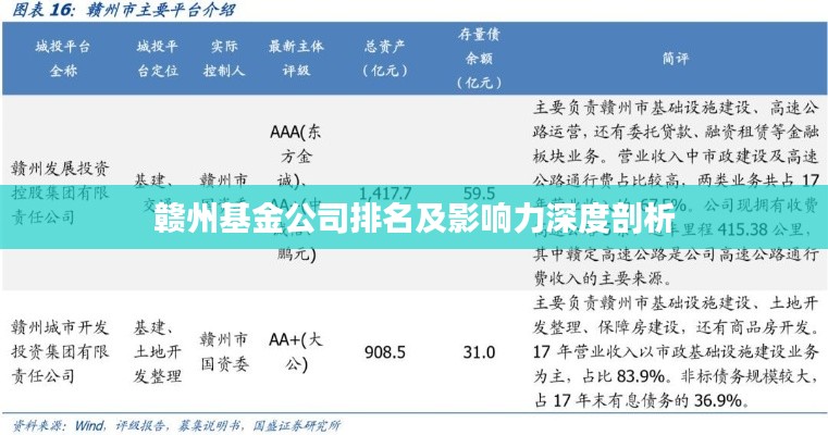 赣州基金公司排名及影响力深度剖析