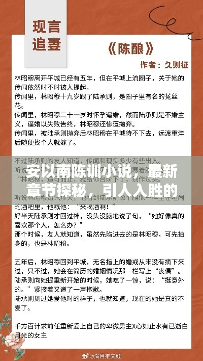 安以南陈训小说，最新章节探秘，引人入胜的情节更新！
