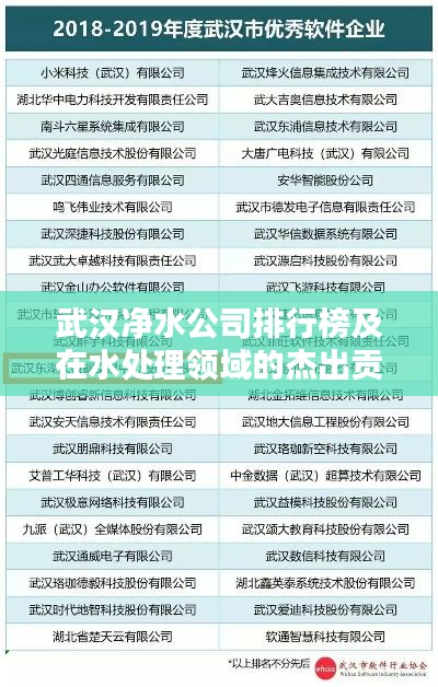 武汉净水公司排行榜及在水处理领域的杰出贡献