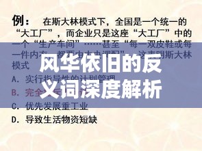 风华依旧的反义词深度解析与探讨