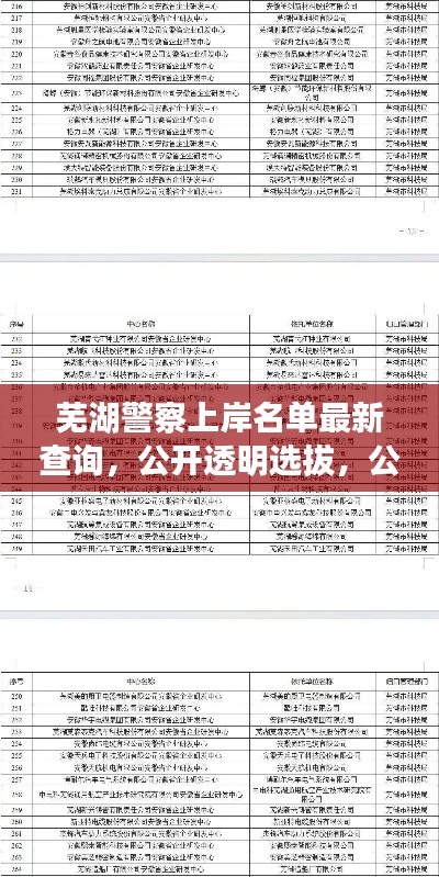 芜湖警察上岸名单最新查询，公开透明选拔，公正公示名单