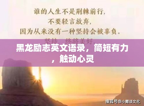 黑龙励志英文语录，简短有力，触动心灵