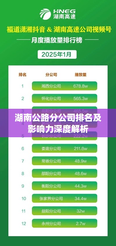 湖南公路分公司排名及影响力深度解析