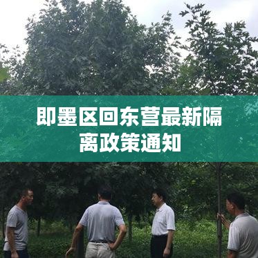 即墨区回东营最新隔离政策通知