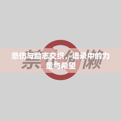 悲伤与励志交织，语录中的力量与希望
