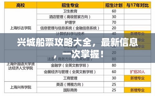 兴城船票攻略大全，最新信息，一次掌握！