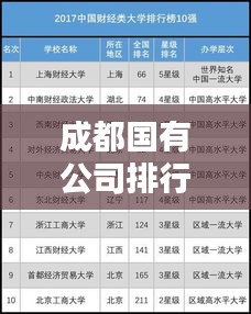 成都国有公司排行榜揭晓，最新排名一览