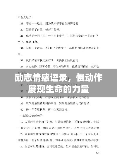 励志情感语录，慢动作展现生命的力量