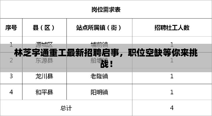 林芝宇通重工最新招聘启事，职位空缺等你来挑战！