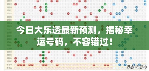 今日大乐透最新预测,揭秘幸运号码,不容错过!