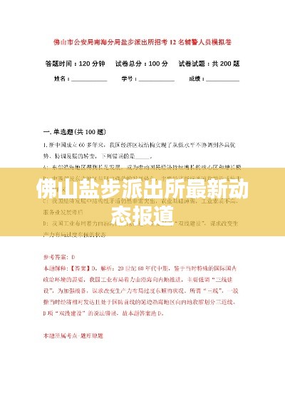 佛山盐步派出所最新动态报道