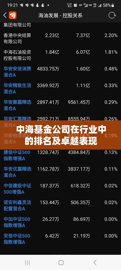 中海基金公司在行业中的排名及卓越表现
