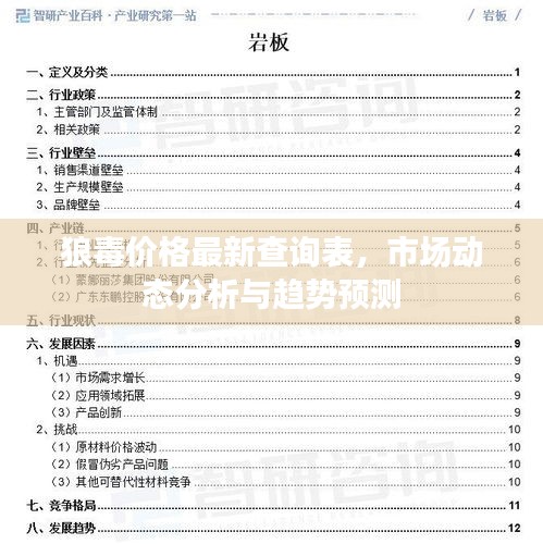 狼毒价格最新查询表,市场动态分析与趋势预测