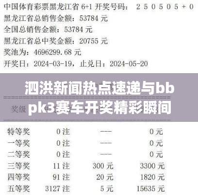 泗洪新闻热点速递与bbpk3赛车开奖精彩瞬间