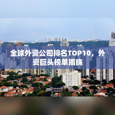 全球外资公司排名TOP10，外资巨头榜单揭晓