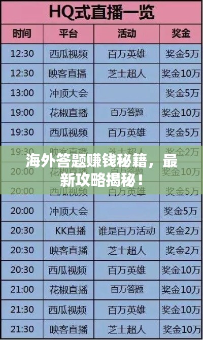 海外答题赚钱秘籍，最新攻略揭秘！