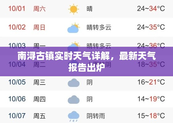 南浔古镇实时天气详解，最新天气报告出炉
