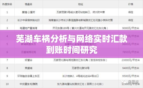 芜湖车祸分析与网络实时汇款到账时间研究