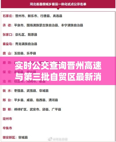 实时公交查询晋州高速与第三批自贸区最新消息解析